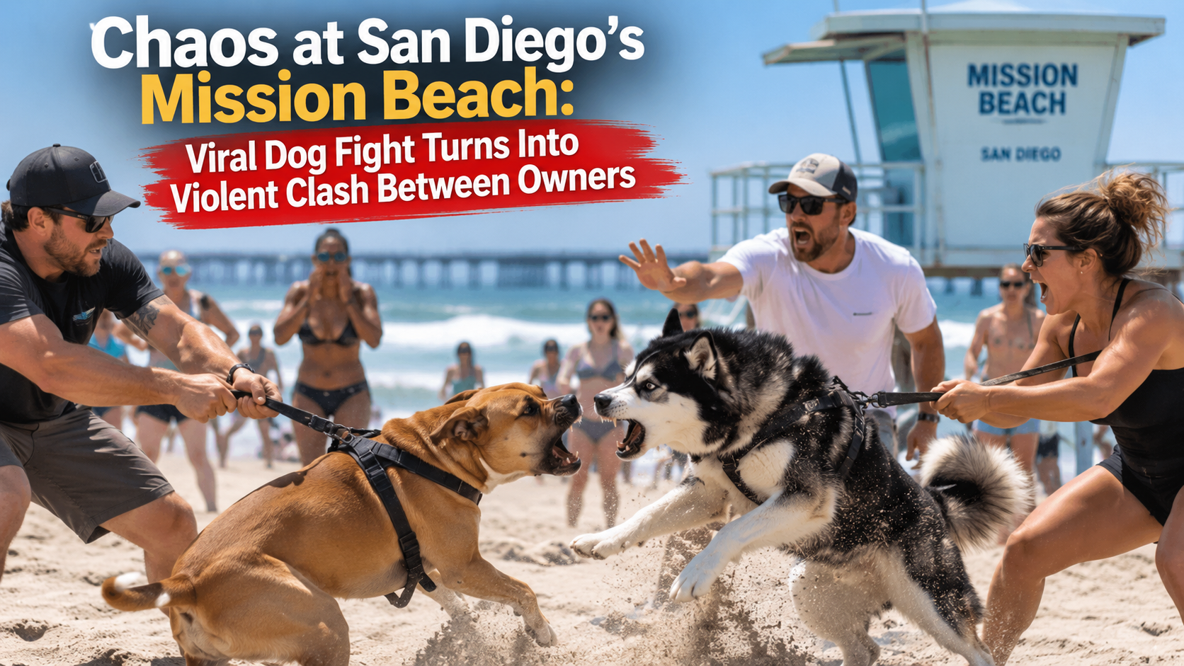 Chaos at San Diego’s Mission Beach: Viral Dog Fight Turns Into Violent Clash Between Owners